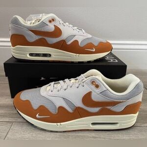Nike Air Max 1 x Patta Monarch DH1348-001 Metallic Silver Pure Platinum Size 12